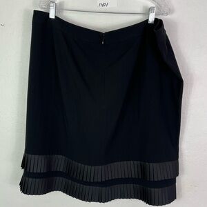 LANE BRYANT TIER PLEATED RUFFLE HEM SKIRT BLACK SIZE 26